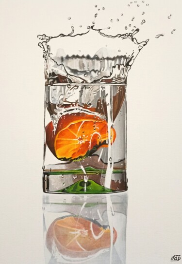 Картина под названием "Апельсиновая свежес…" - Алина Гарифуллина, Подлинное произведение искусства, Акрил