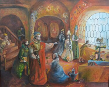 Malerei mit dem Titel "Выбор невесты" von Alina Gelman, Original-Kunstwerk, Öl