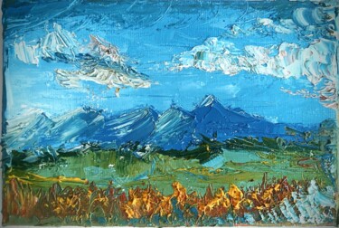 Painting titled "Пейзаж" by Alina Gelman, Original Artwork, Oil