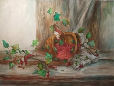 Peinture intitulée "Currant" par Alina Gelman, Œuvre d'art originale, Aquarelle