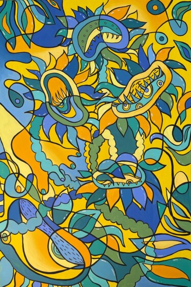 Malerei mit dem Titel "Sunflowers" von Alina Karmadanova, Original-Kunstwerk, Acryl