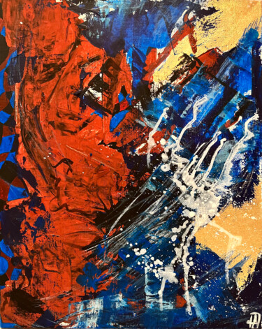 Painting titled "Red and blue 1.0 Ab…" by Alina Khramova, Original Artwork, Acrylic