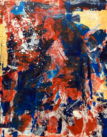 Malerei mit dem Titel "Red and Blue 2.0 Ab…" von Alina Khramova, Original-Kunstwerk, Acryl