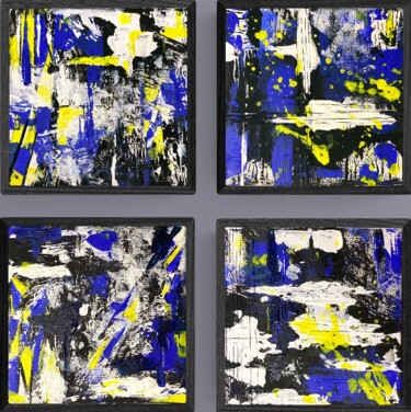 Painting titled "Quadriptych "As a s…" by Alina Khramova, Original Artwork, Acrylic Mounted on Wood Stretcher frame
