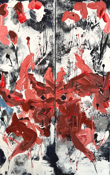 Painting titled "Diptych "Rise of In…" by Alina Khramova, Original Artwork, Acrylic Mounted on Wood Stretcher frame
