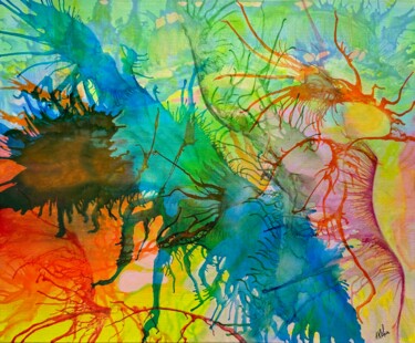 Картина под названием "Herbst" - Alina Kloka, Подлинное произведение искусства, Акрил Установлен на Деревянная рама для носи…