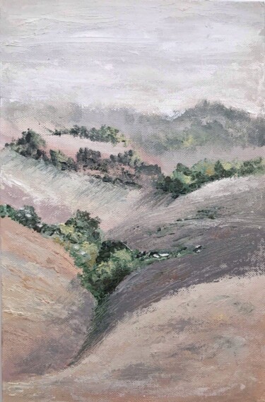 Painting titled "Minimal: Hills" by Alina Komleva, Original Artwork, Oil