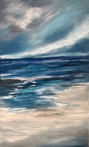 Painting titled "Men's painting seas…" by Alina Komleva, Original Artwork, Oil