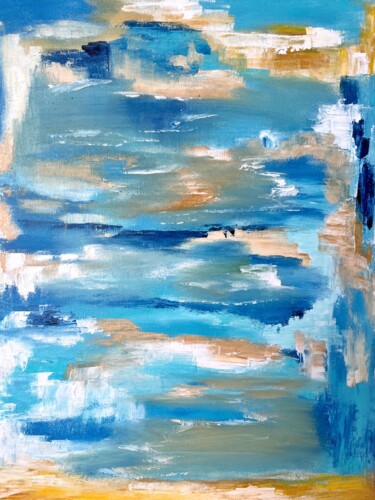 Painting titled "About the sea/ abst…" by Alina Komleva, Original Artwork, Oil