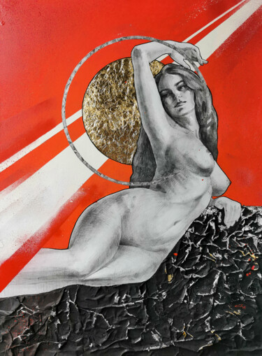 Рисунок под названием "Inspirante II" - Alina Konyk, Подлинное произведение искусства, Древесный уголь