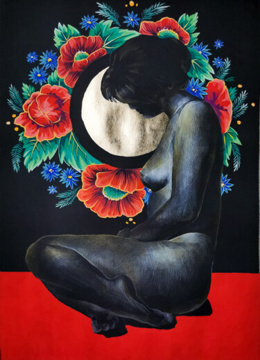Painting titled "Identity I" by Alina Konyk, Original Artwork, Gouache