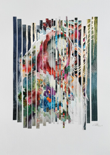 Collages intitulée "Blur II" par Alina Konyk, Œuvre d'art originale, Aquarelle