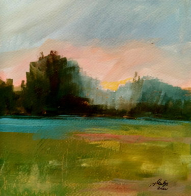 Painting titled "Sunrise" by Alina Matykiewicz, Original Artwork, Watercolor