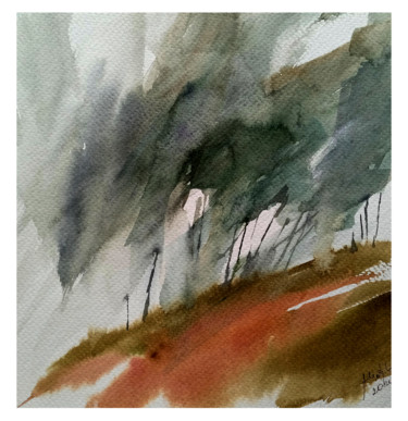 Trees in abstract Painting titled "Trees in abstract" by Alina Matykiewicz, Original Art, Watercolor