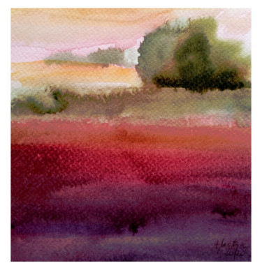 Peinture intitulée "Purple" par Alina Matykiewicz, Œuvre d'art originale, Aquarelle