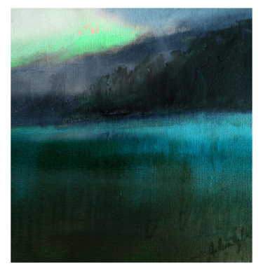 Pittura intitolato "Turquoise meadow" da Alina Matykiewicz, Opera d'arte originale, Olio