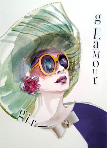 Pintura titulada "Glamour girl" por Alina Matykiewicz, Obra de arte original, Acuarela