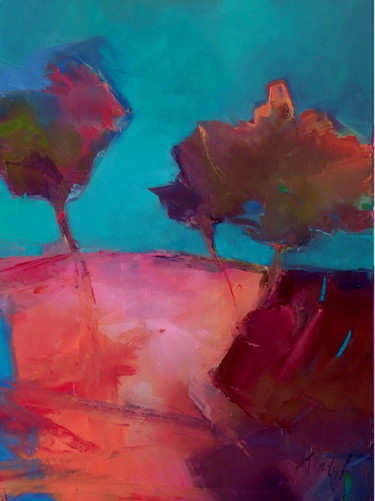 Malerei mit dem Titel "A play of colors" von Alina Matykiewicz, Original-Kunstwerk, Öl