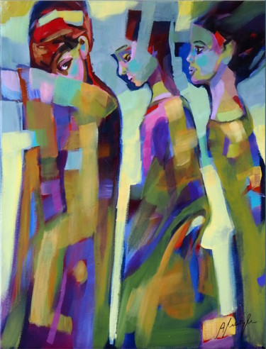 Painting titled "The women" by Alina Matykiewicz, Original Artwork, Acrylic