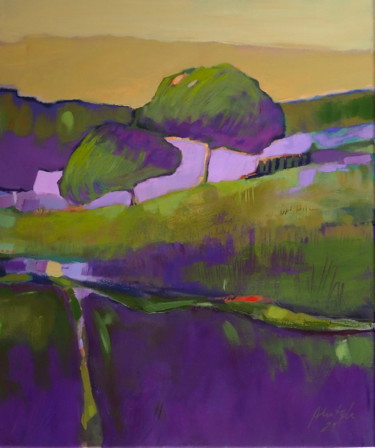 Malerei mit dem Titel "Olive and purple" von Alina Matykiewicz, Original-Kunstwerk, Acryl