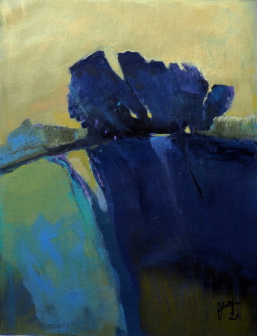 Pintura intitulada "Blue field" por Alina Matykiewicz, Obras de arte originais, Acrílico