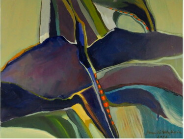 Malerei mit dem Titel "Green plant" von Alina Matykiewicz, Original-Kunstwerk, Acryl
