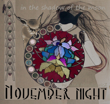 Collages intitolato "November night" da Alina Matykiewicz, Opera d'arte originale, Stampa digitale