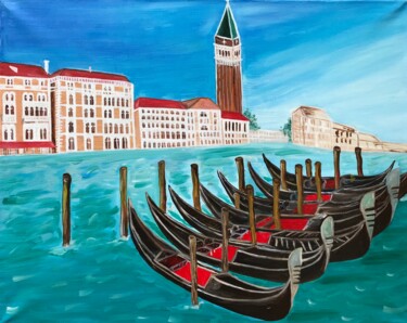 Картина под названием "Gondolas" - Alina Morozova, Подлинное произведение искусства, Масло