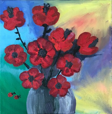Painting titled "Poppies" by Alina Morozova, Original Artwork, Oil