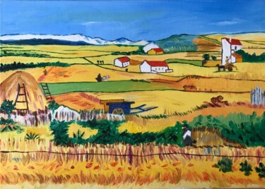 Pintura intitulada "Fields" por Alina Morozova, Obras de arte originais, Óleo