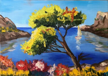 Painting titled "Oasis" by Alina Morozova, Original Artwork, Oil