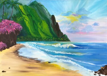 Painting titled "Paradise" by Alina Morozova, Original Artwork, Oil