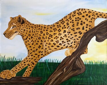 Pittura intitolato "Leopard" da Alina Morozova, Opera d'arte originale, Olio