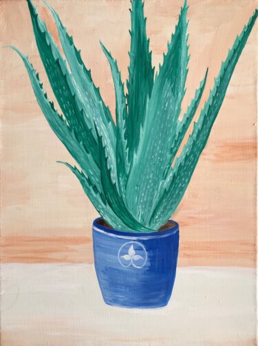 Painting titled "Aloe Vera" by Alina Morozova, Original Artwork, Oil