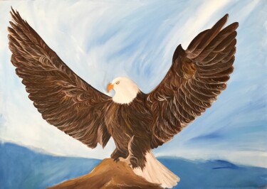 Schilderij getiteld "The Eagle" door Alina Morozova, Origineel Kunstwerk, Olie