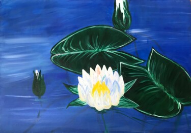 Painting titled "Lilies" by Alina Morozova, Original Artwork, Oil