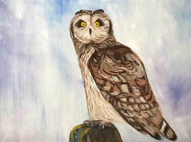 Painting titled "Owl" by Alina Morozova, Original Artwork, Oil