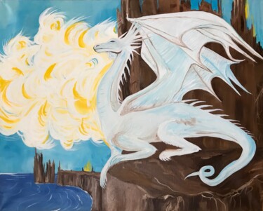 Malarstwo zatytułowany „Dragon” autorstwa Alina Morozova, Oryginalna praca, Olej