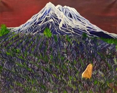 Painting titled "Lavender fields" by Alina Morozova, Original Artwork, Oil