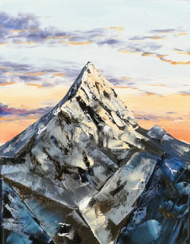 Pittura intitolato "Everest" da Alina Moshnina, Opera d'arte originale, Olio
