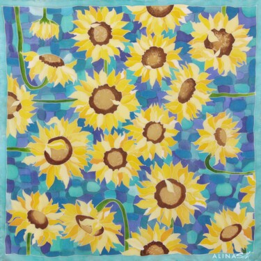 Art textile intitulée "Sunflowers" par Alina Moshnina, Œuvre d'art originale, Acrylique