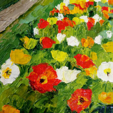Painting titled "Poppies" by Alina Naumova, Original Artwork, Oil