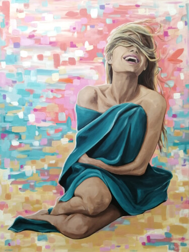 Картина под названием "Joy (Радость)" - Alina Nikitina, Подлинное произведение искусства, Акрил Установлен на Деревянная рам…