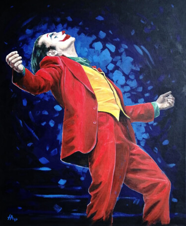 Painting titled "Joker (Джокер)" by Alina Nikitina, Original Artwork, Acrylic Mounted on Wood Stretcher frame