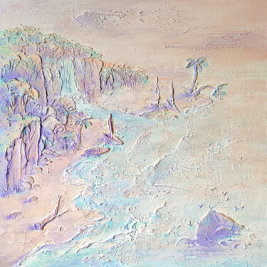 Картина под названием "Silent Harbor 1. tr…" - Alina Nikitina, Подлинное произведение искусства, Акрил Установлен на Деревян…