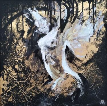 Pintura titulada "Winged Woman" por Alina Nikitina, Obra de arte original, Acrílico Montado en Panel de madera