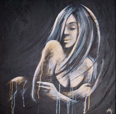 Картина под названием "Tenderness" - Alina Nikitina, Подлинное произведение искусства, Акрил Установлен на Деревянная панель