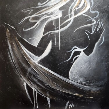 Картина под названием "The Moment" - Alina Nikitina, Подлинное произведение искусства, Акрил Установлен на Деревянная панель