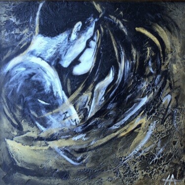 Pittura intitolato "The souls of the tw…" da Alina Nikitina, Opera d'arte originale, Acrilico Montato su Pannello di legno