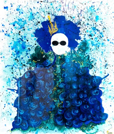 Painting titled "FANCY BLUE KING" by Alina Poloboc, Original Artwork, Acrylic